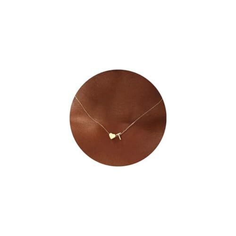 9760 Heart Initial Necklaces Trendy, 18K-Gold-Plated Dainty T Heart Tiny